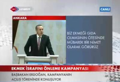 Başbakan Erdoğan'dan ekmek çıkışı (video)