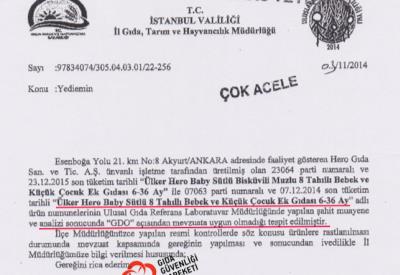 Bu kez de 'Ülker Hero Baby' adlı mamada GDO tespit edildi